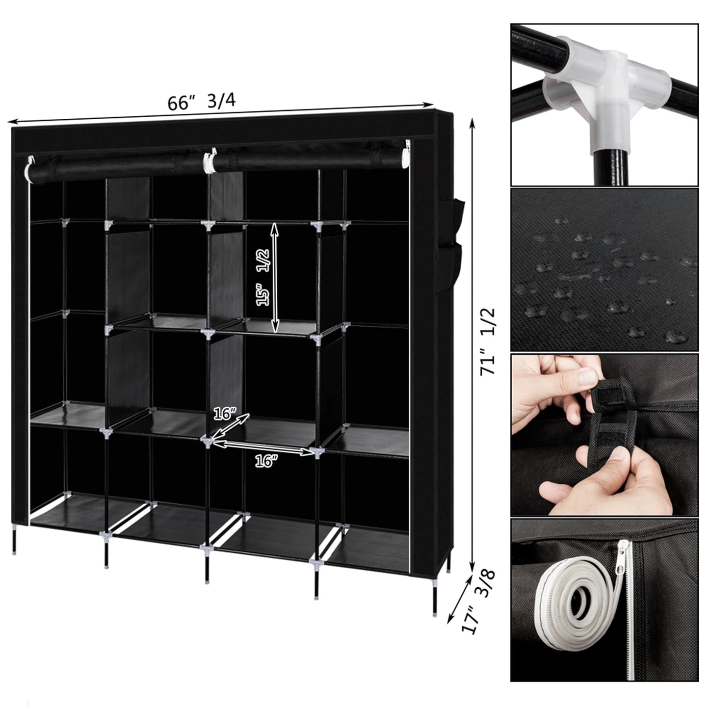 Portable Non-Woven Fabric Wardrobe - Dormitory Storage Solution