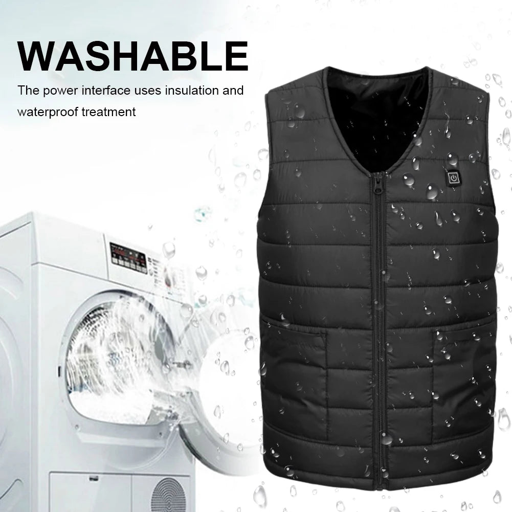 New 10 Heated Vest Smart Electric Heating Vest Sleeveless Jacket USB Rechargeable Unisex Outdoor Winter Warm Jacket M-7XL