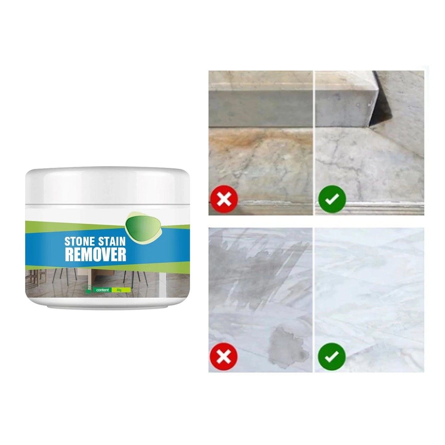 Stone Stain Remover Granite Quartz Marble Tile Stubborn Stains Deep Cleaning Powder Strong Decontamination Granite Stone Cleaner