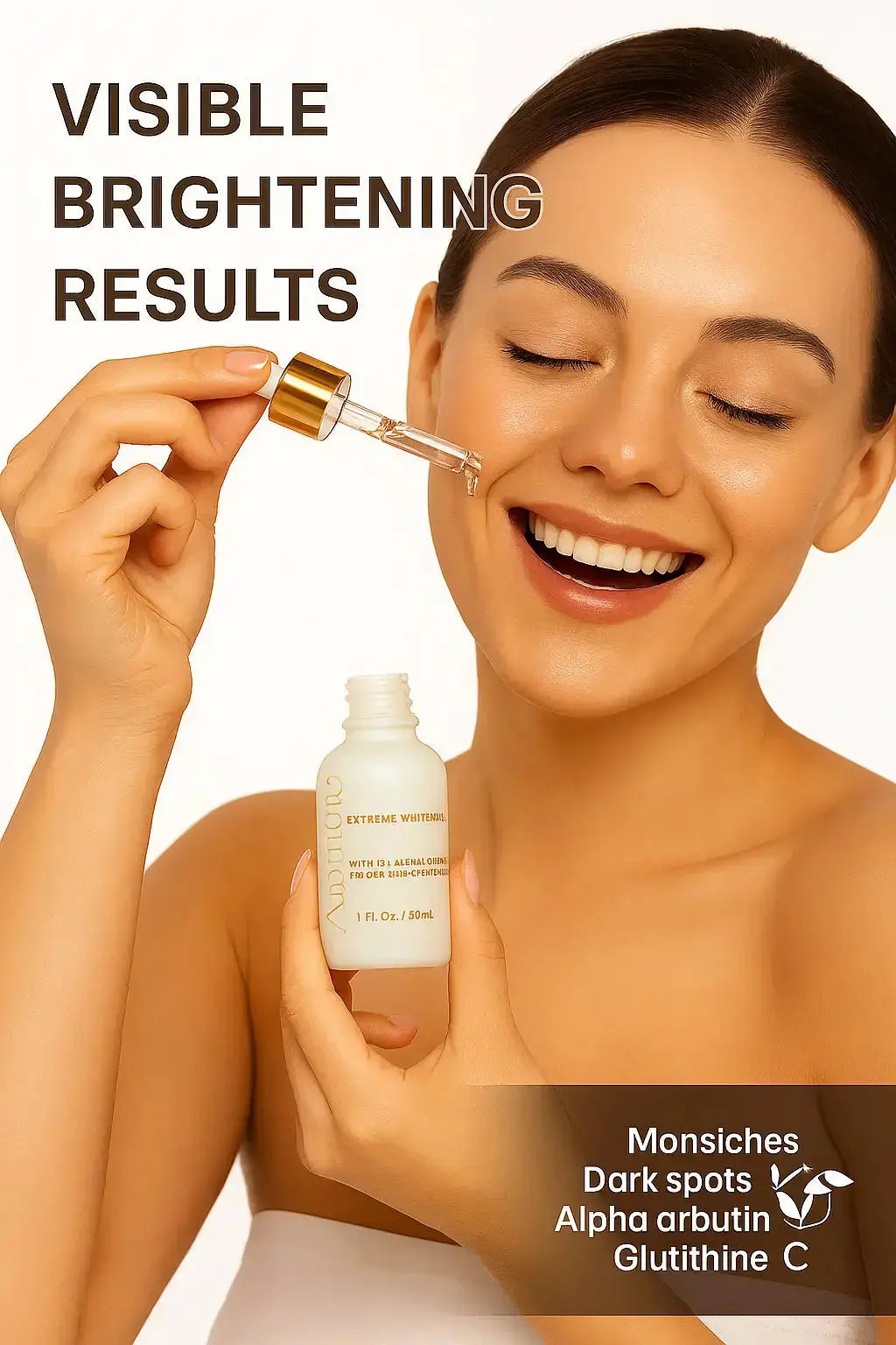 Ammuri Brightening Face Serum with Kojic Acid, Alpha Arbutin, Glutathione & Niacinamide | Dark Spot Corrector for Even Skin Tone – 30ml