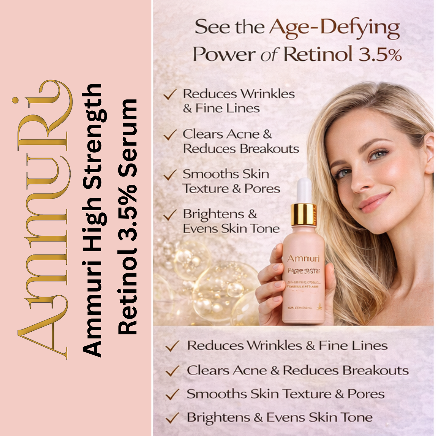 High Strength Retinol 3.5% Serum for Anti-Ageing & Skin Firming | Ammuri
