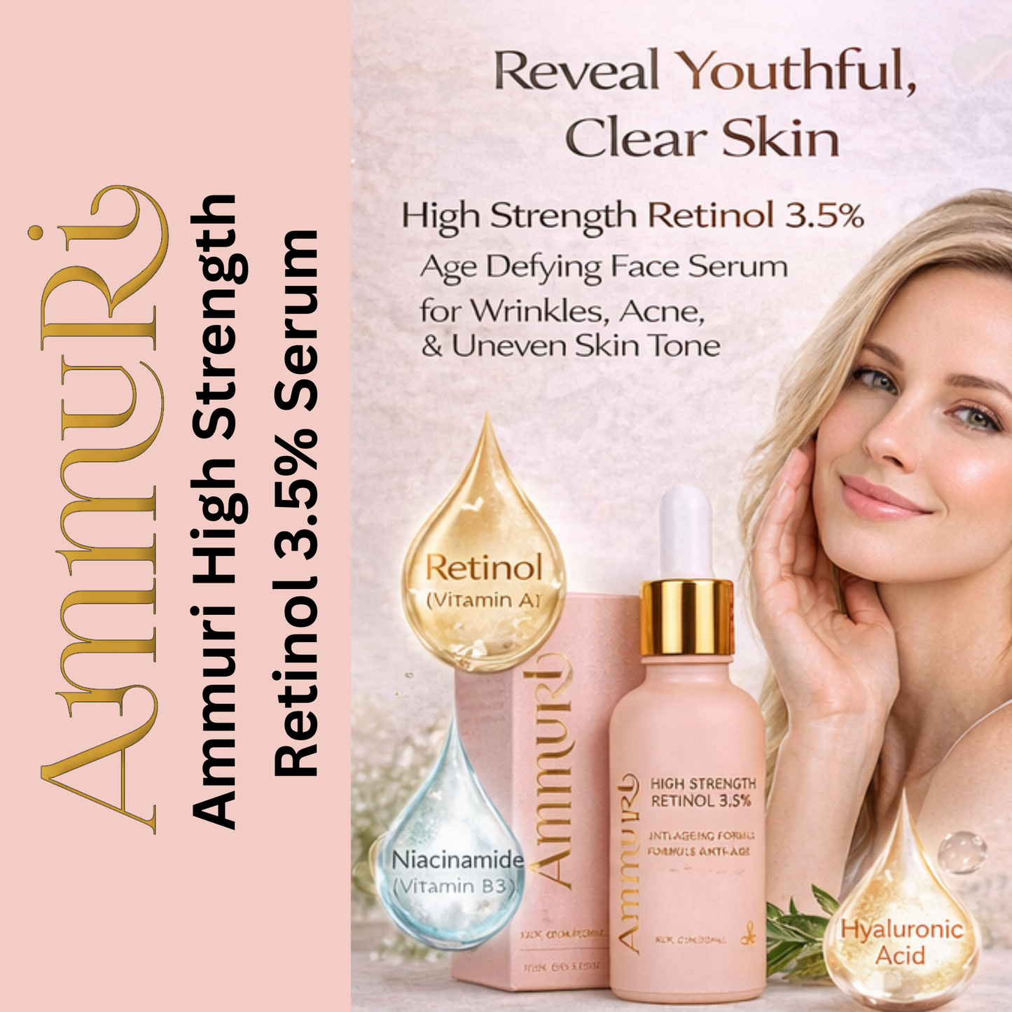 High Strength Retinol 3.5% Serum for Anti-Ageing & Skin Firming | Ammuri