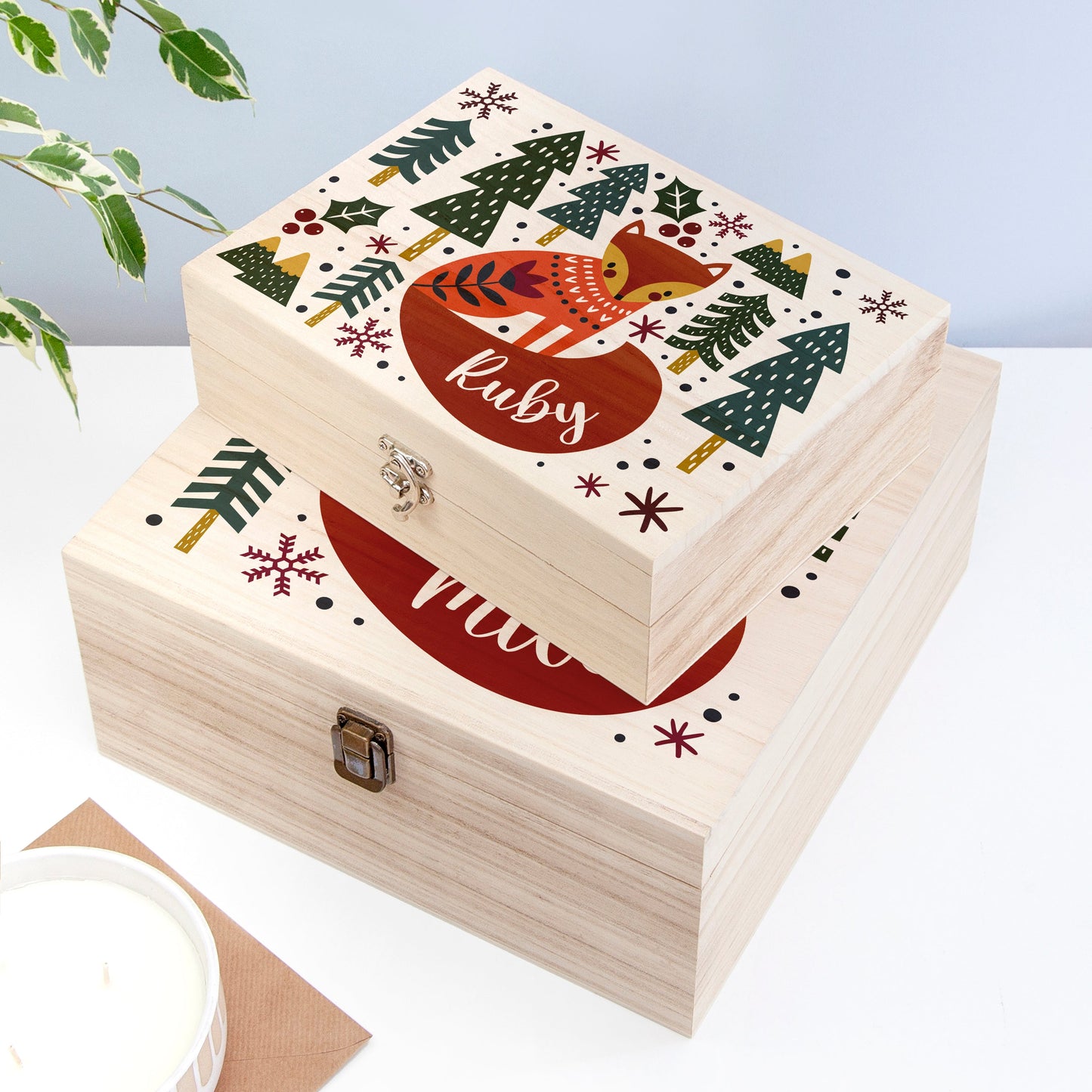 Personalised Scandi Fox Christmas Eve Box