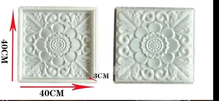 Square Antique Flower Brick Mold for 3D Concrete Wall Making