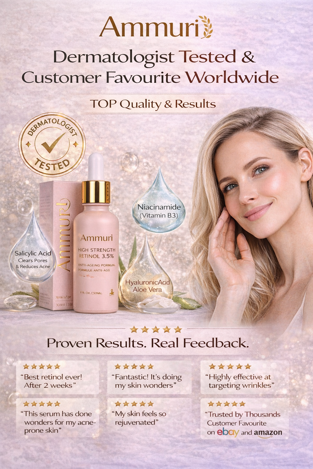 Retinol 3.5% Anti-Ageing Serum for Wrinkles & Skin Firming | Ammuri