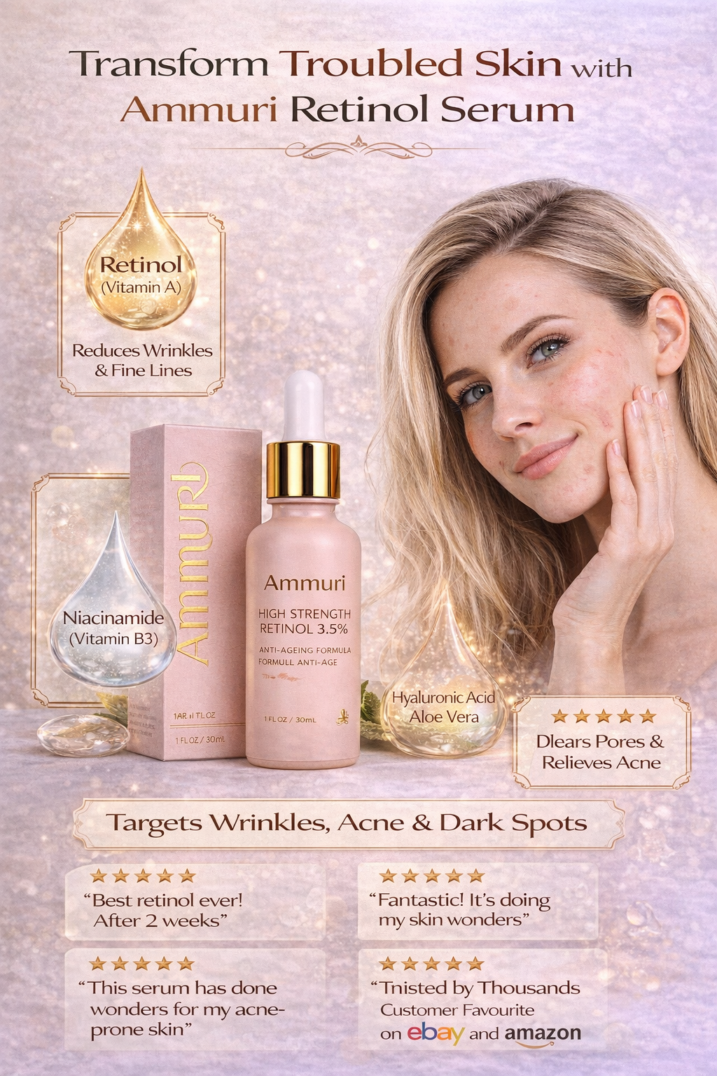 Retinol 3.5% Anti-Ageing Serum for Wrinkles & Skin Firming | Ammuri