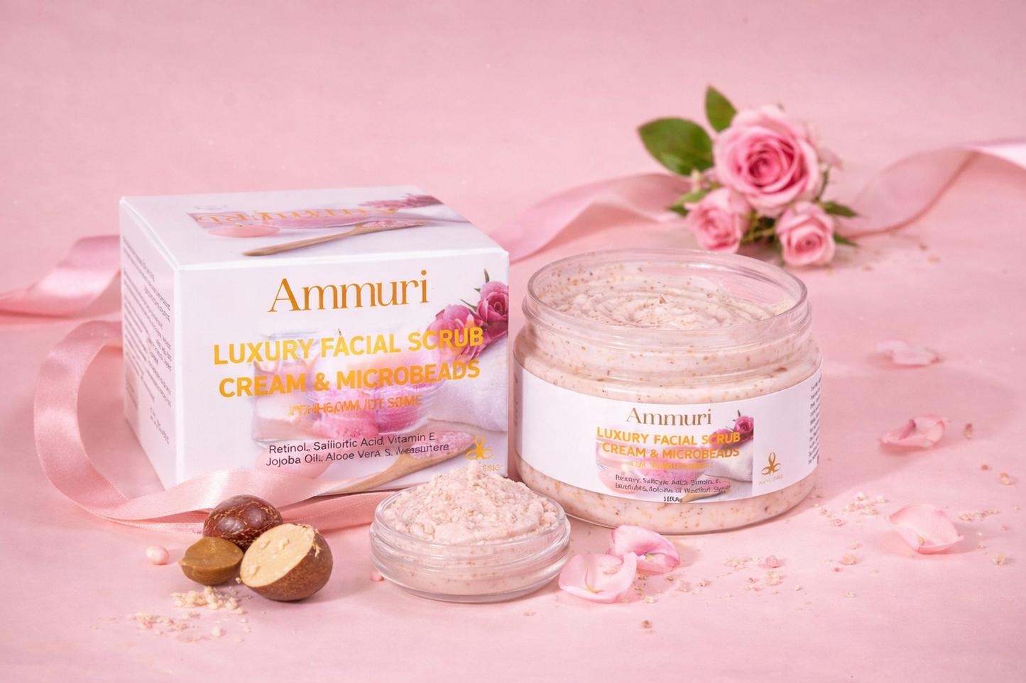 Retinol Facial Scrub & Exfoliating Cream for Smooth Skin | Ammuri