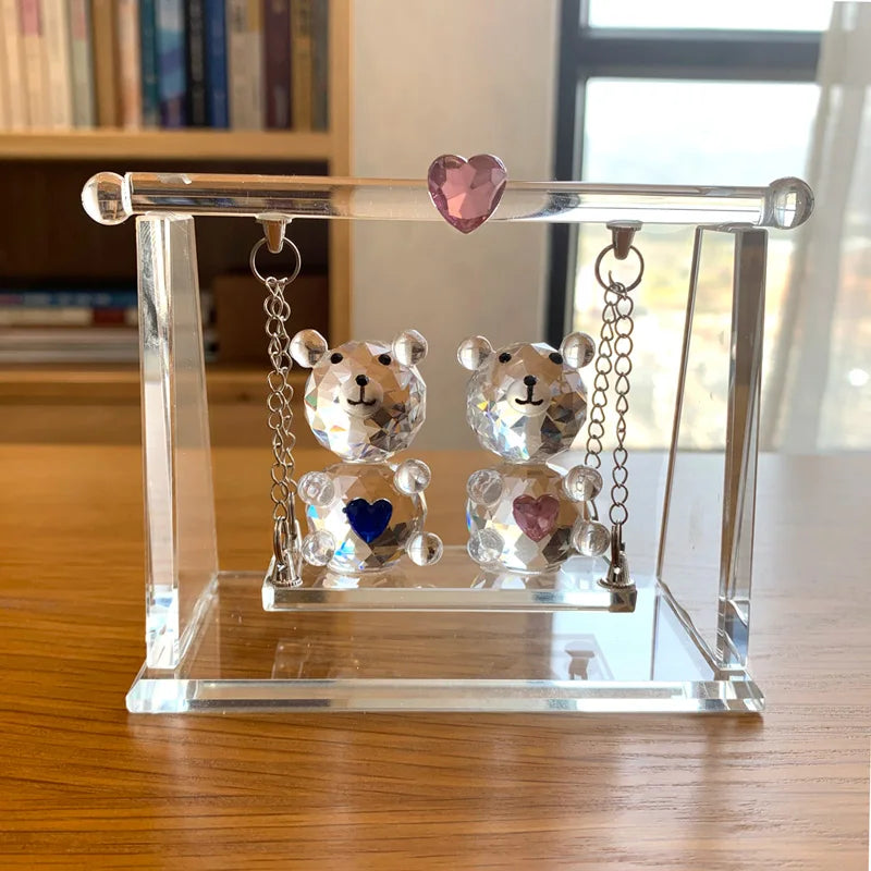 Sparkling Love - Crystal Bear Couple Figurine