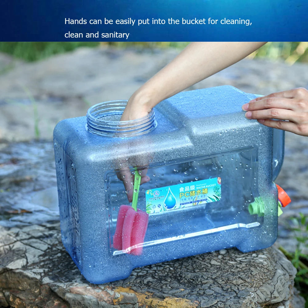 5/7.5/8/10//12/15L Portable Water Bucket Driving Pure Water Tank Container with Faucet for Outdoor Camping Cooking Picnic Hiking