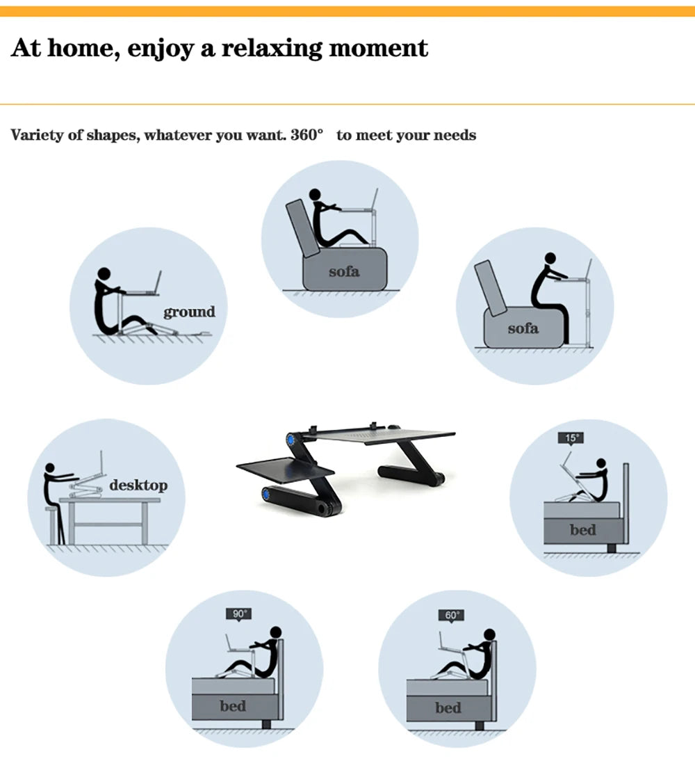 Portable Aluminum Laptop Desk - Ergonomic Lapdesk