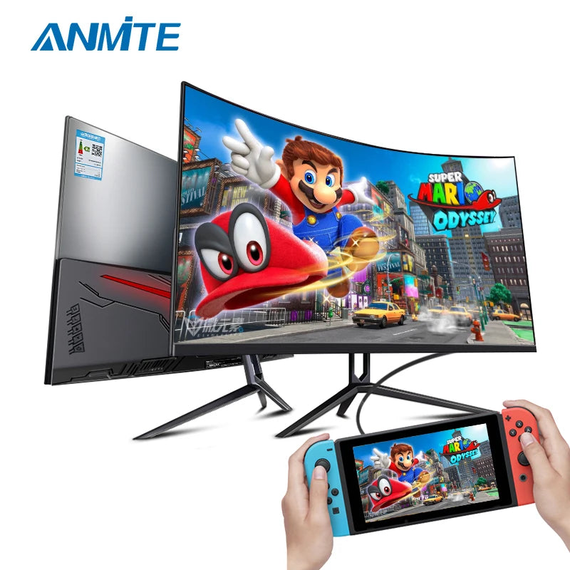 Anmite 27"2K 165hz Curved Gaming Computer Monitor HDR QHD [2560 x 1440] 144HZ PCHDMI Ultra-thinscreen Display