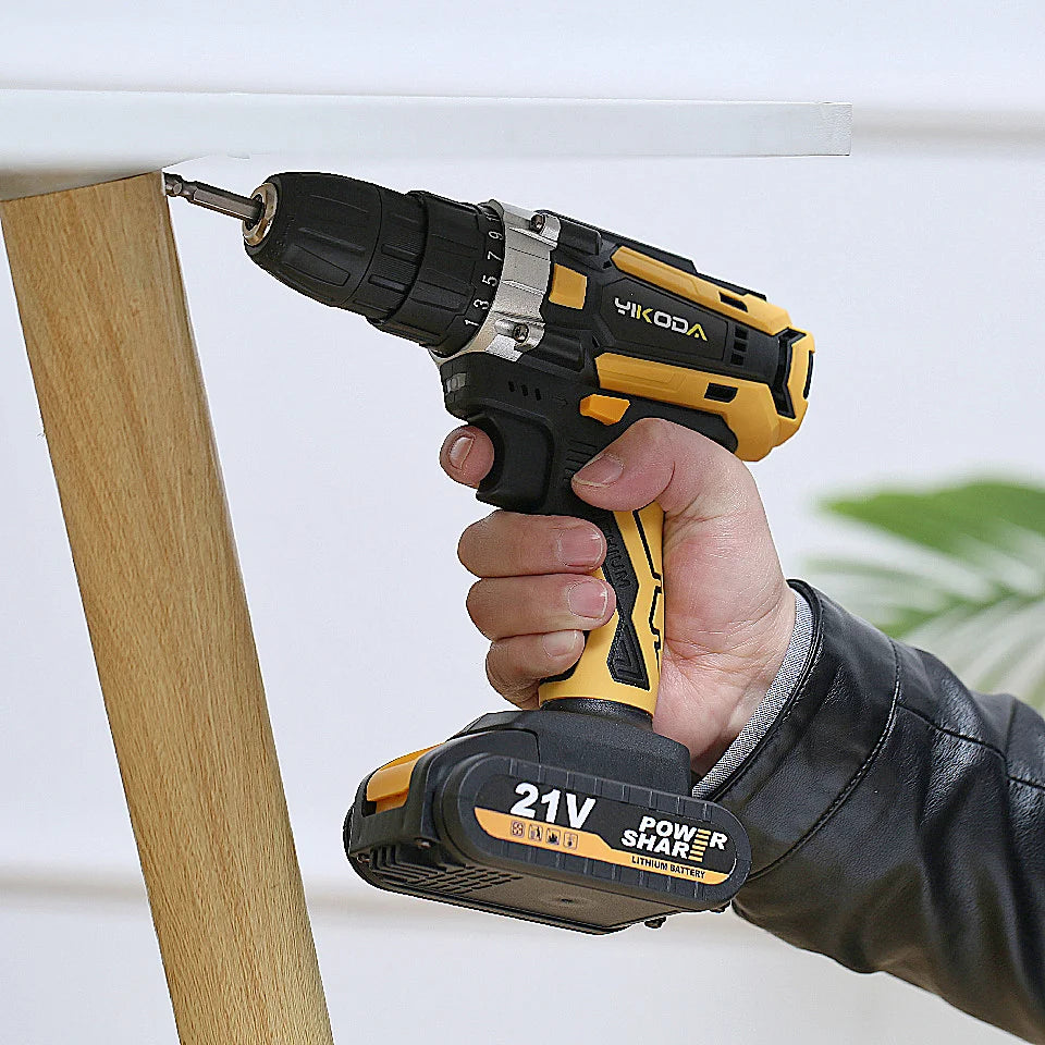 YIKODA 12/16.8/21V Electric Screwdriver Cordless Drill
