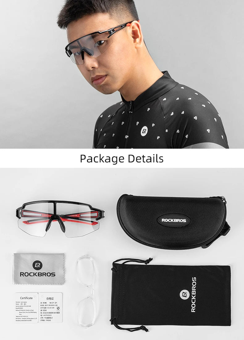ROCKBROS Photochromic Polarized Cycling Glasses | UV400 Sunglasses