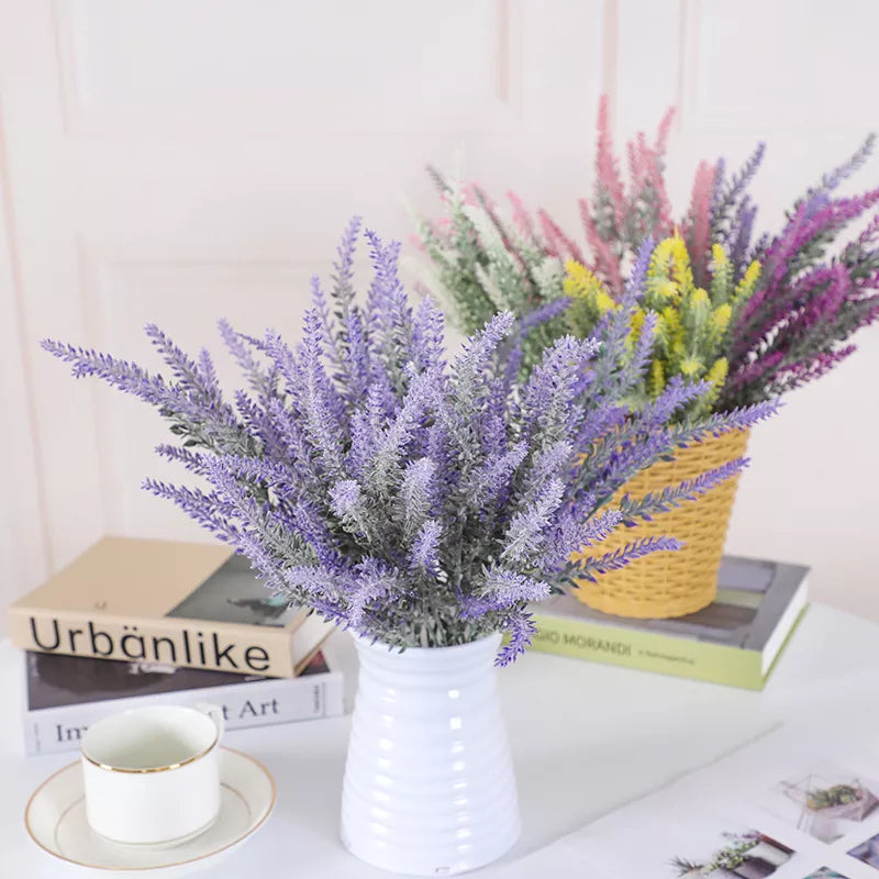 Provence Lavender Plastic Artificial Flowers Bunch