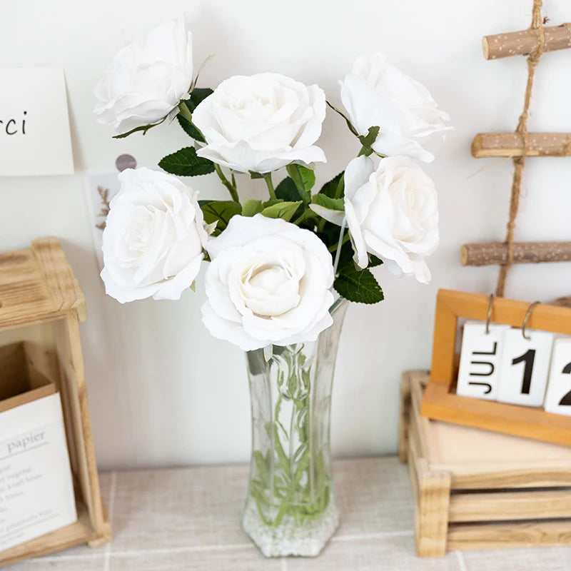 Beautiful Silk Artificial Rose Flowers Set