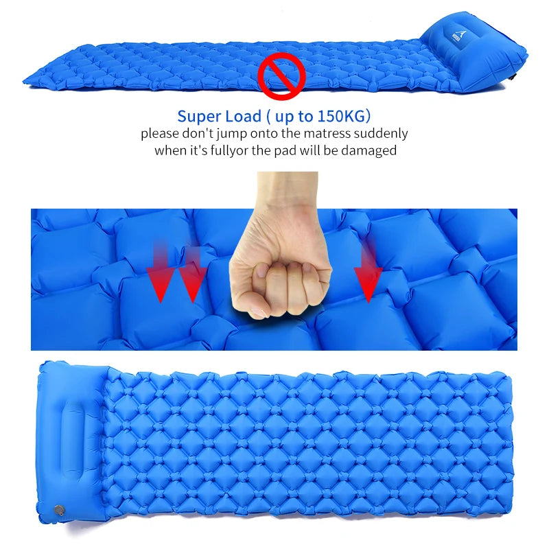 Widesea Ultralight Inflatable Air Mattress with integrated Pillow for Camping