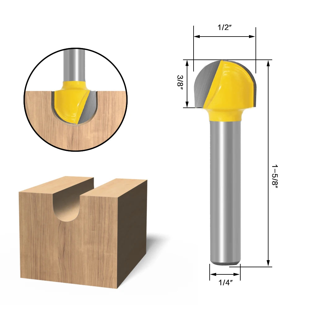 15pcs1/4inch Router Bit Set Trimming Straight Milling Cutter for Wood Bits Tungsten Carbide Cutting Woodworking