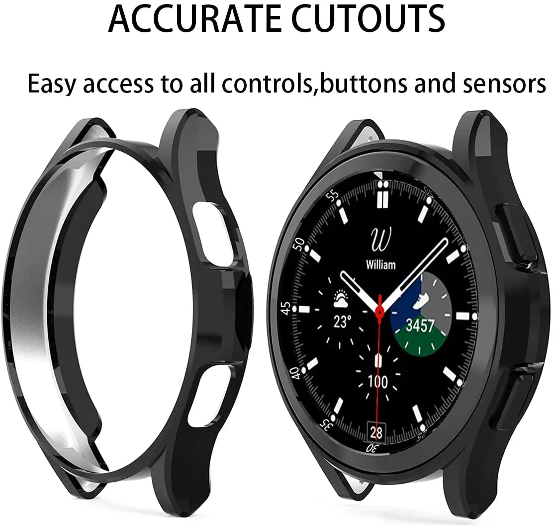 Case for Samsung Galaxy watch 4/5 44mm 40mm 46mm 42mm accessories Plated TPU Bumper cover Screen protector Galaxy watch4 classic