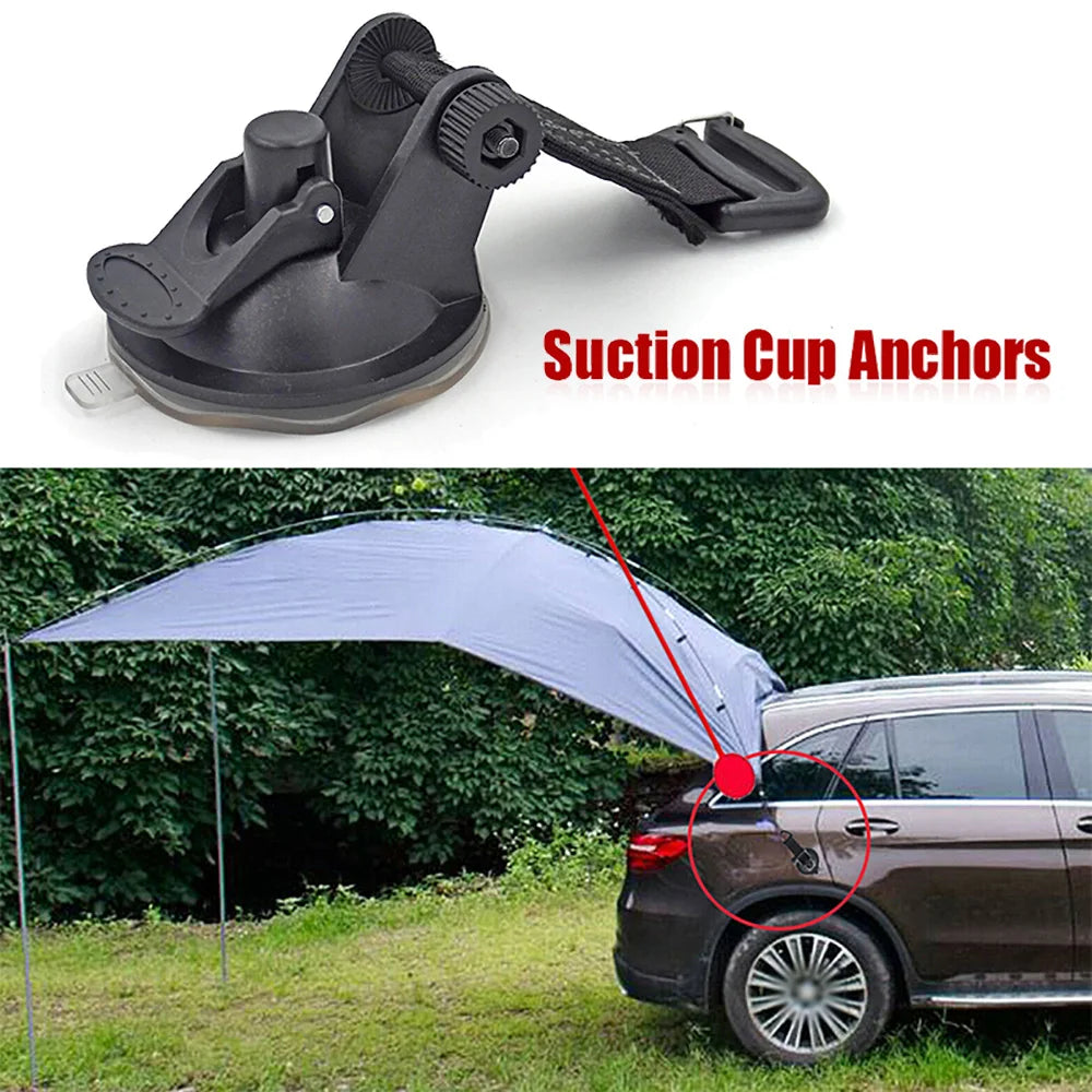 Strong Car Suction Cup Anchor Outdoor Tent Securing Hook Heavy Duty Tie Down Camping Canopy Awning Tarp Carabiner