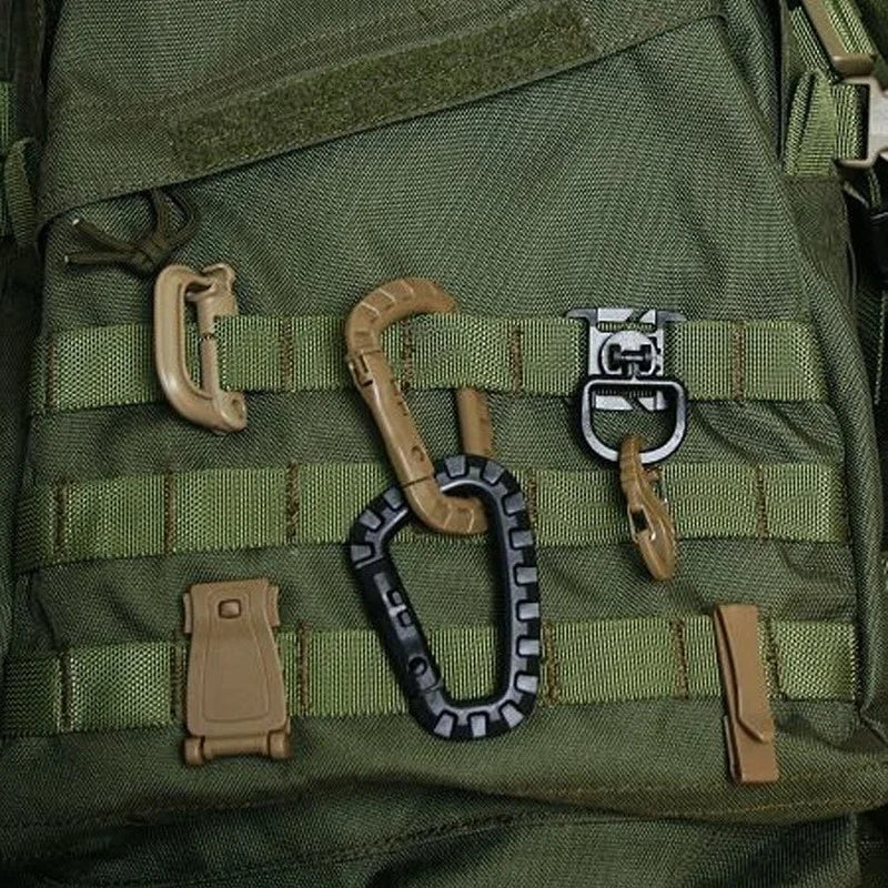 5pcs 8.5cm Tactical Backpack Buckle Fast Carabiner Plastic Hook D Shape Mosqueton EDC Gear For Outdoor Camping