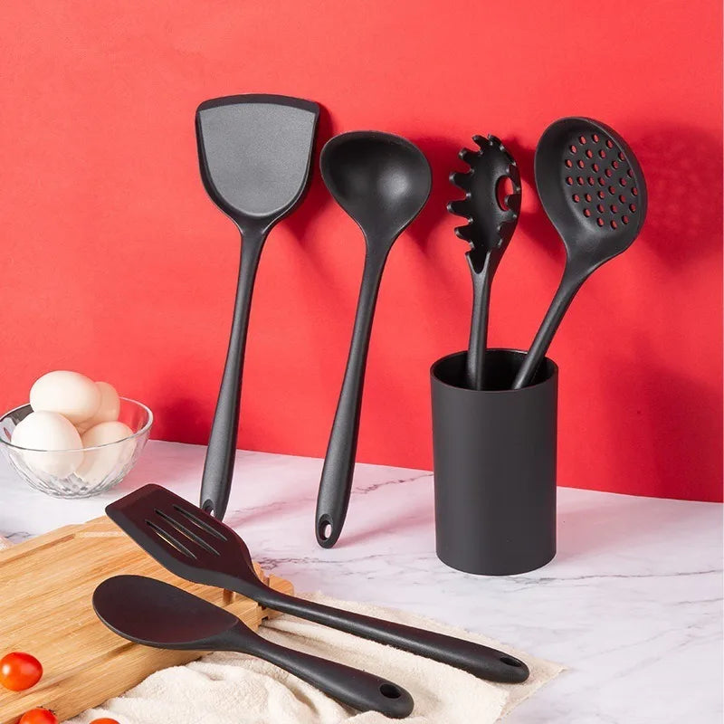 Black Silicone Kitchenware Set - Non-Stick Cooking Tools