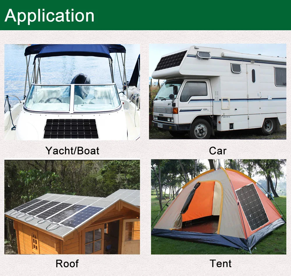 100W Monocrystalline Flexible Solar Panel Charger