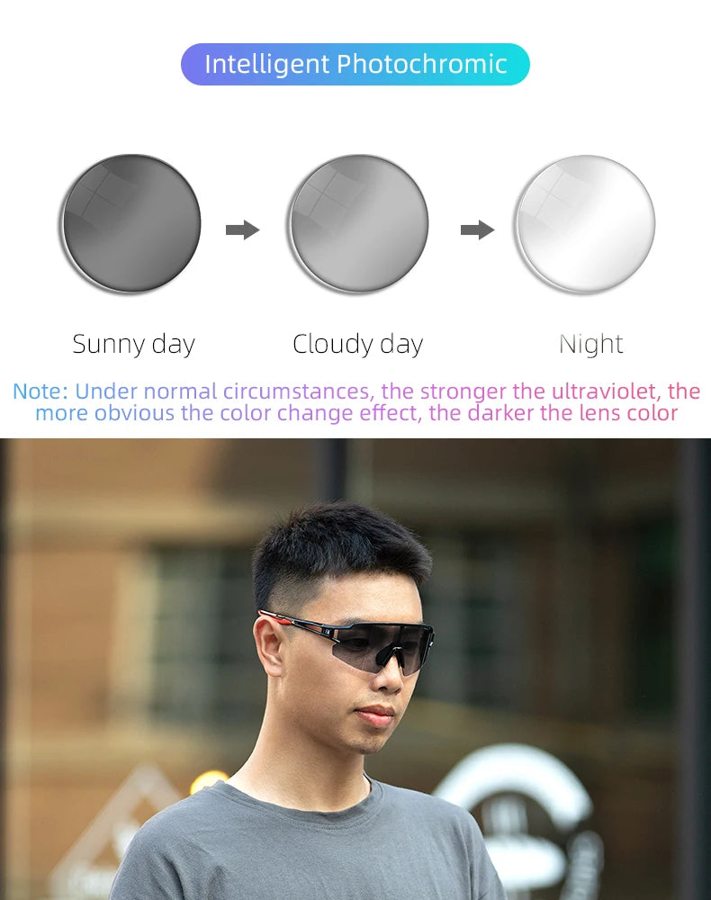 ROCKBROS Photochromic Polarized Cycling Glasses | UV400 Sunglasses