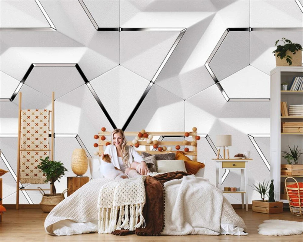 Beibehang Modern Geometric Wallpaper - Home Decor