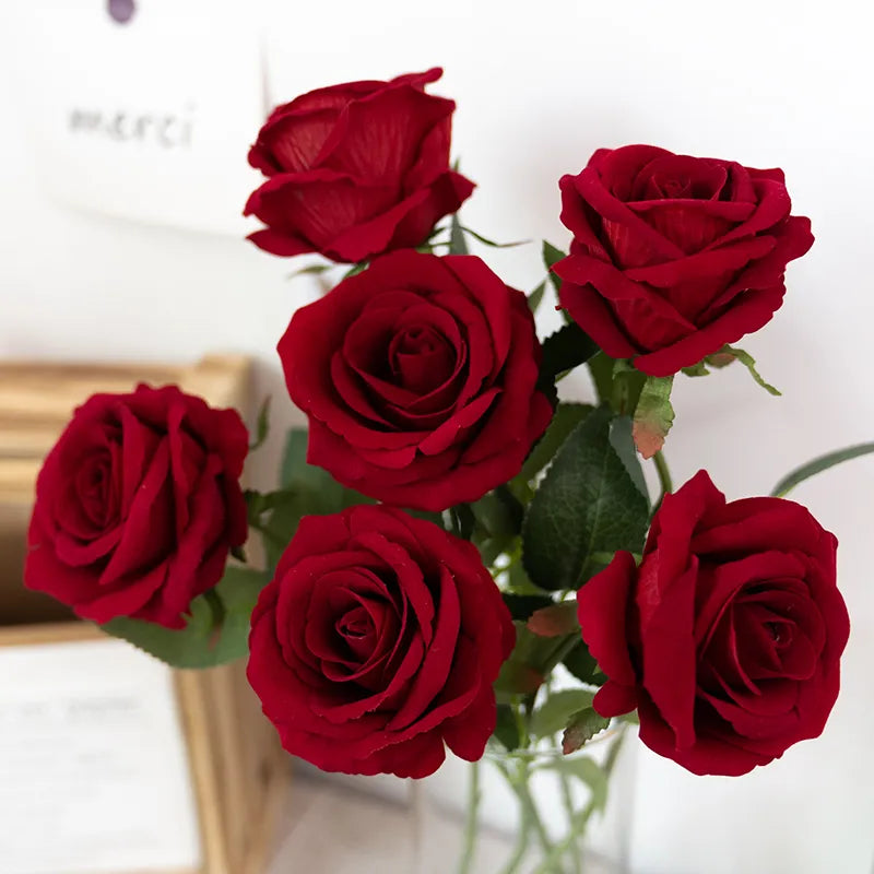Beautiful Silk Artificial Rose Flowers Set