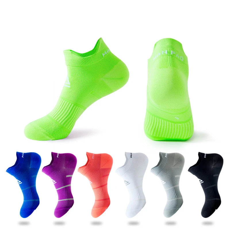 5 Pairs Sport Ankle Crew Socks Unisex Nylon Compression Sweat-Absorbing Badminton Tennis Bike Run Outdoor Travel Boat Socks Man