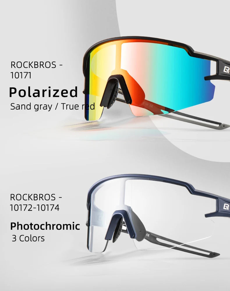 ROCKBROS Photochromic Polarized Cycling Glasses | UV400 Sunglasses