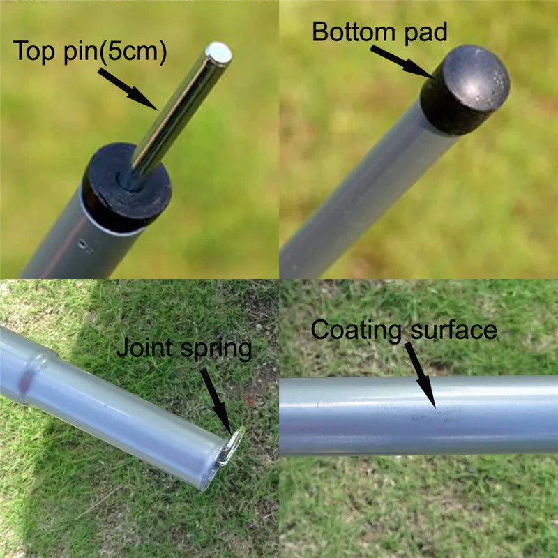 2m / 1.8m Folding Tarp Pole for camping awning and tent