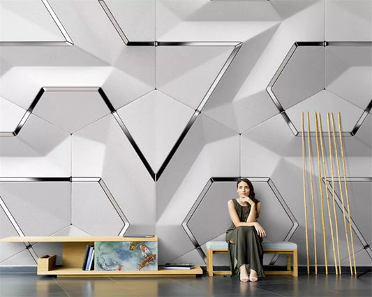 Beibehang Modern Geometric Wallpaper - Home Decor