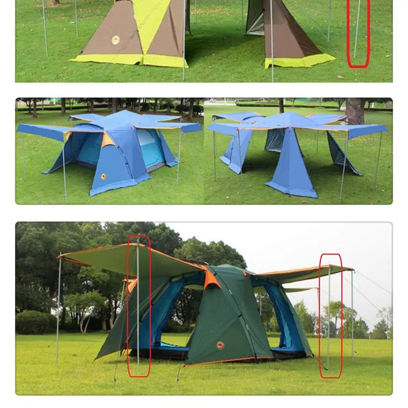 2m / 1.8m Folding Tarp Pole for camping awning and tent