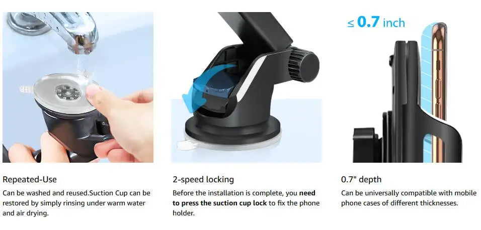 Mount Long Arm Suction Cup Holder for iPhone, Huawei, Xiaomi, Samsung