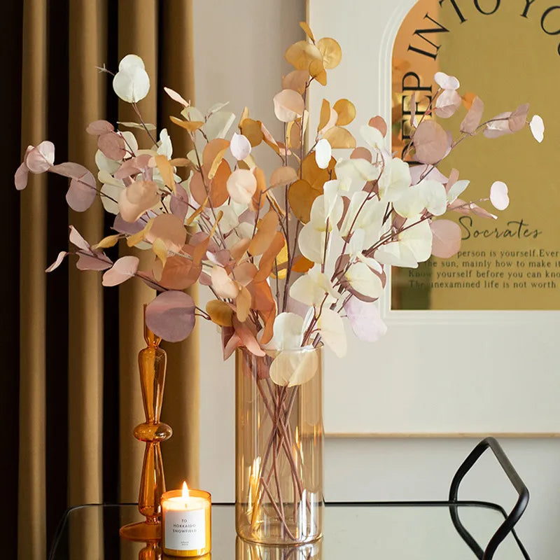 Autumn Artificial Silk Eucalyptus Leaves Branch