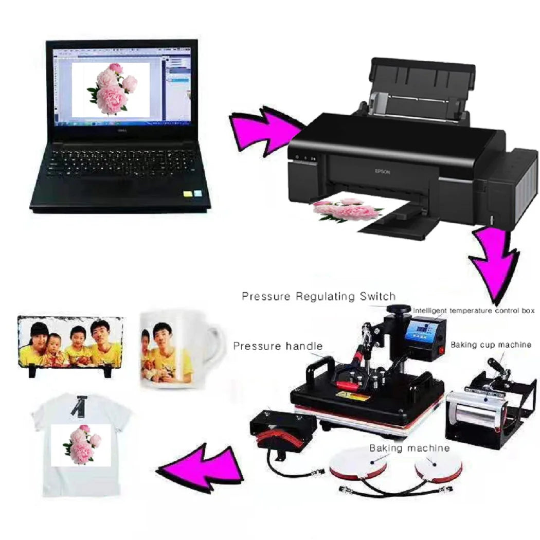 L805 A4 Inkjet Printers Pet Film Flatbed Printer for Sublimation Printing