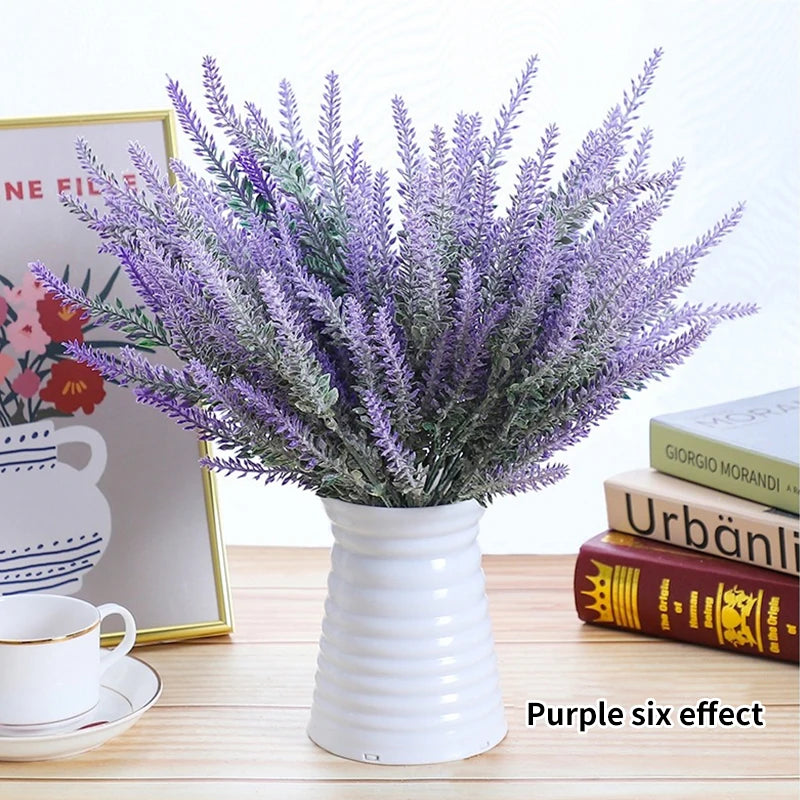 Provence Lavender Plastic Artificial Flowers Bunch