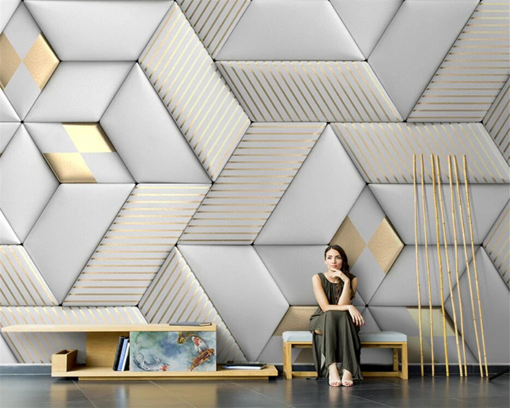 Beibehang Modern Geometric Wallpaper - Home Decor