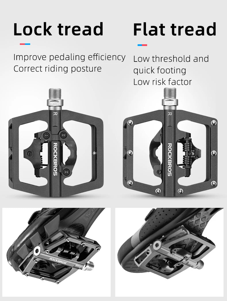 ROCKBROS Non-Slip Bicycle Pedals | Aluminum Alloy Flat Platform