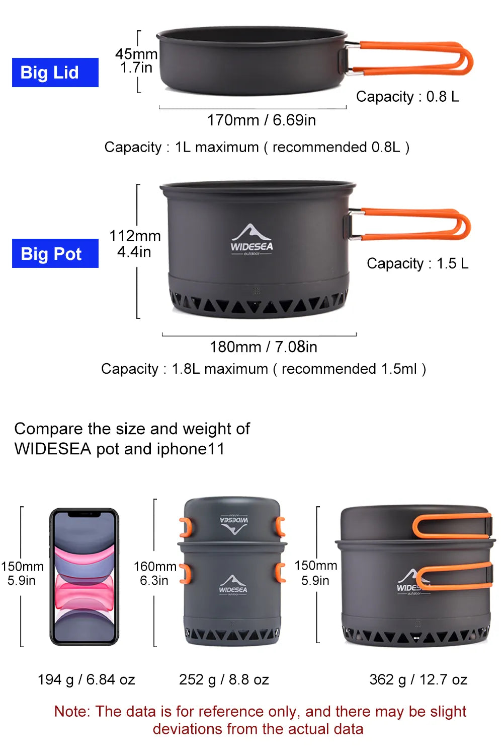 Widesea Camping Cookware Set | Outdoor Cooking Utensils