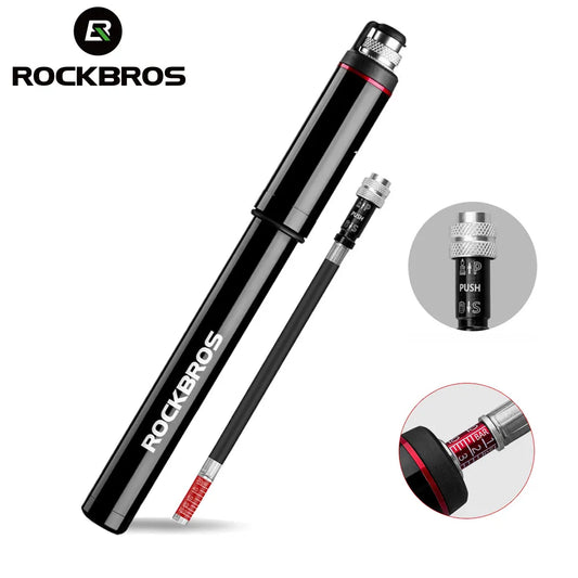 ROCKBROS Bicycle Pump Mini 150 PSI | Portable Aluminium Alloy Bicycle Hose Waterproof Pump