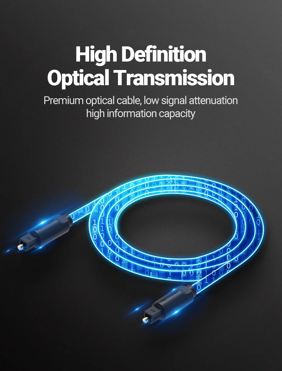 Vention Digital Audio Fibre Optic Cable /  Toslink SPDIF Coaxial Cable