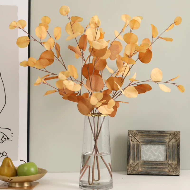 Autumn Artificial Silk Eucalyptus Leaves Branch
