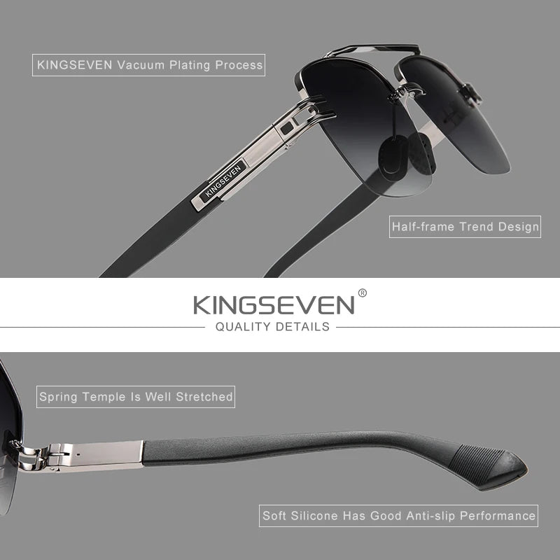 KINGSEVEN 2023 Brand New Design Sunglasses For Men Polarized Gradient Sun Glasses Women Eyewear Square Retro Eyewear Okulary