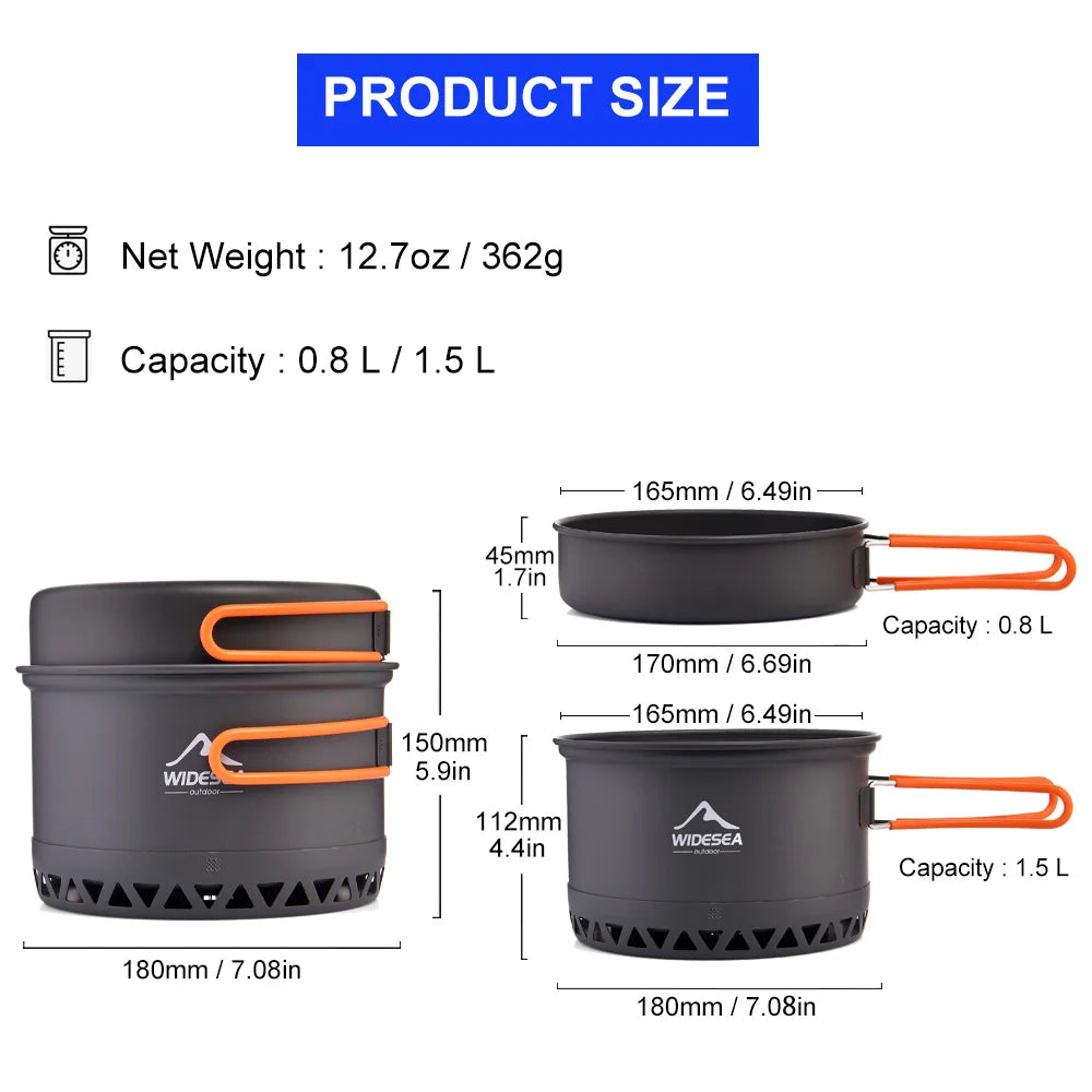 Widesea Camping Cookware Set | Outdoor Cooking Utensils