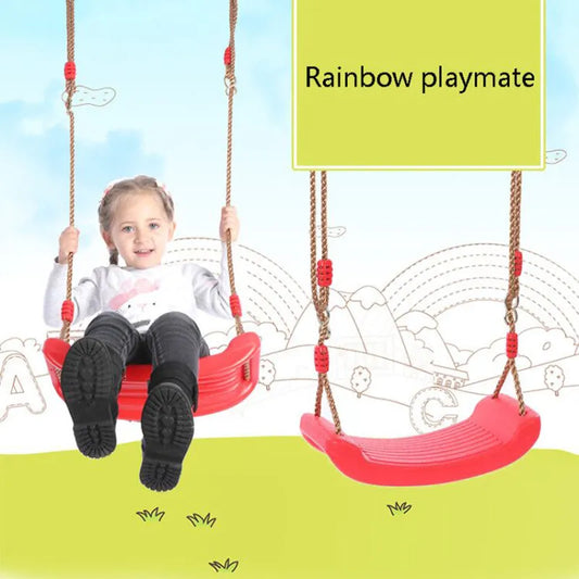 Kids Rainbow Curved Board Swing - Indoor Outdoor Toy