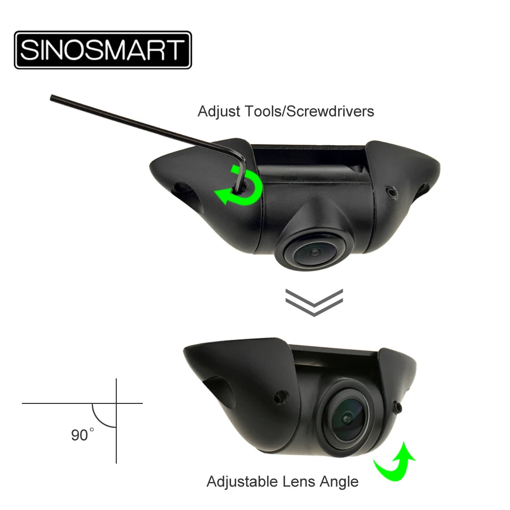 SINOSMART HD Universal Wired Parking Reverse Backup Camera with Adjustable Lens