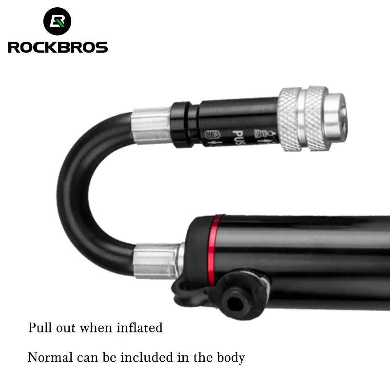 ROCKBROS Bicycle Pump Mini 150 PSI | Portable Aluminium Alloy Bicycle Hose Waterproof Pump