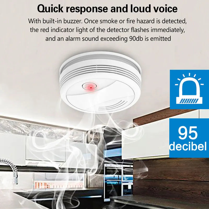 YUPA Tuya WIFI Fire Smoke Detector Security Alarm System